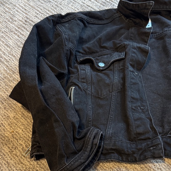 Zara Charcoal Denim Jacket Women’s XL - Picture 4 of 8